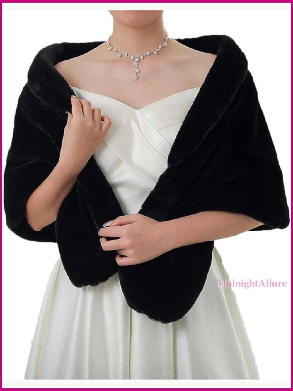 Faux Fur Shawl Wrap Wedding Bridal Winter Warm Clasp Fasten